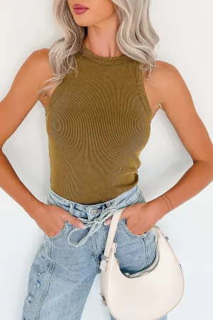 MinimalistDesign Everyday Escape Signature 8 Ribbed Tank Top (Olive)