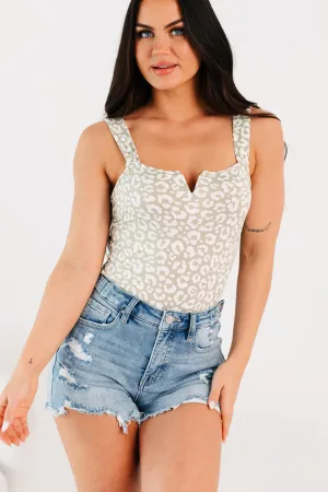Exotic Nights Animal Print Bodysuit (Sage/White) Airflow Vents