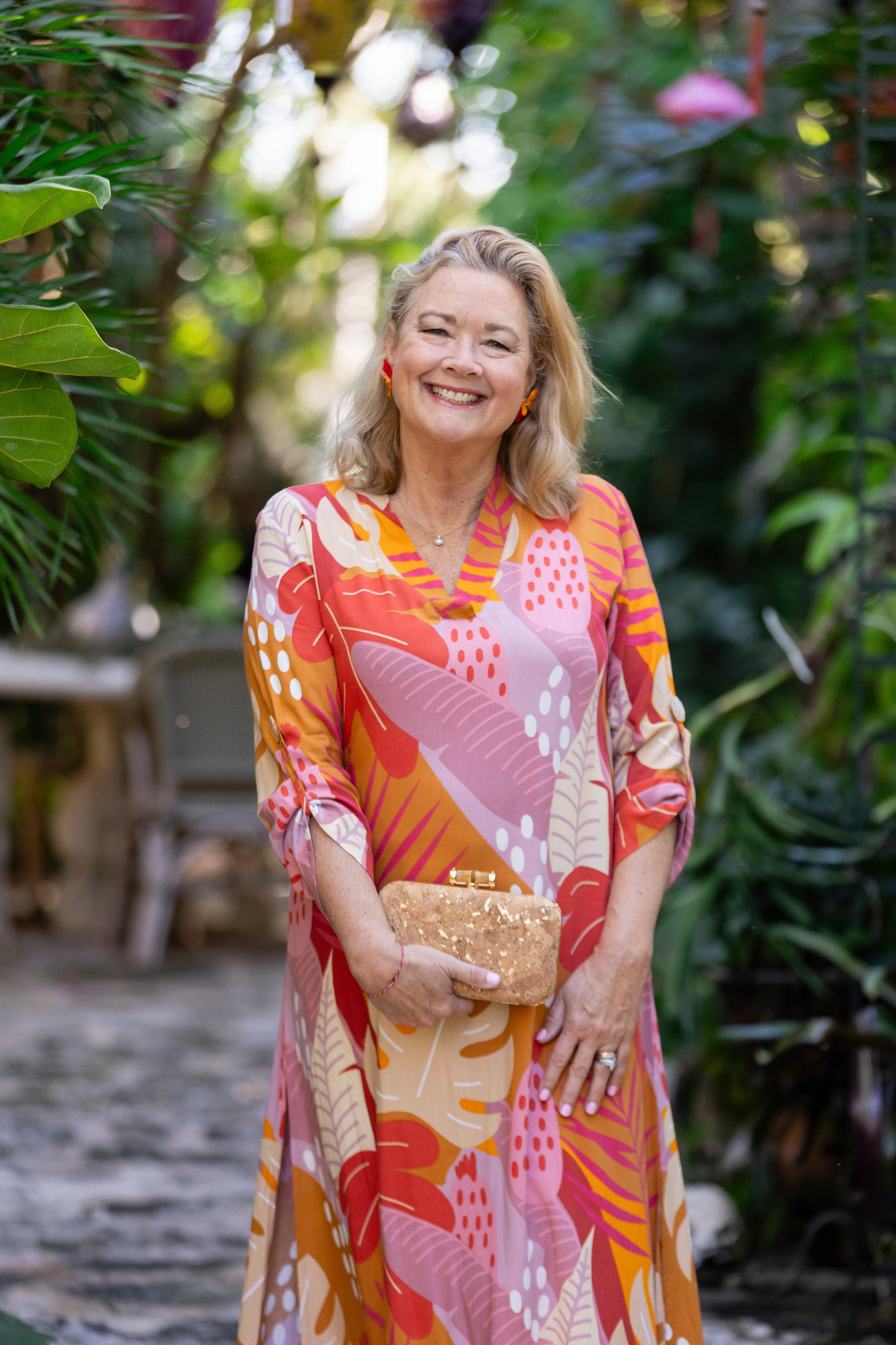 Flattering Look Fit Elegant Fabric Exuma Kaftan / Citrus Tropical