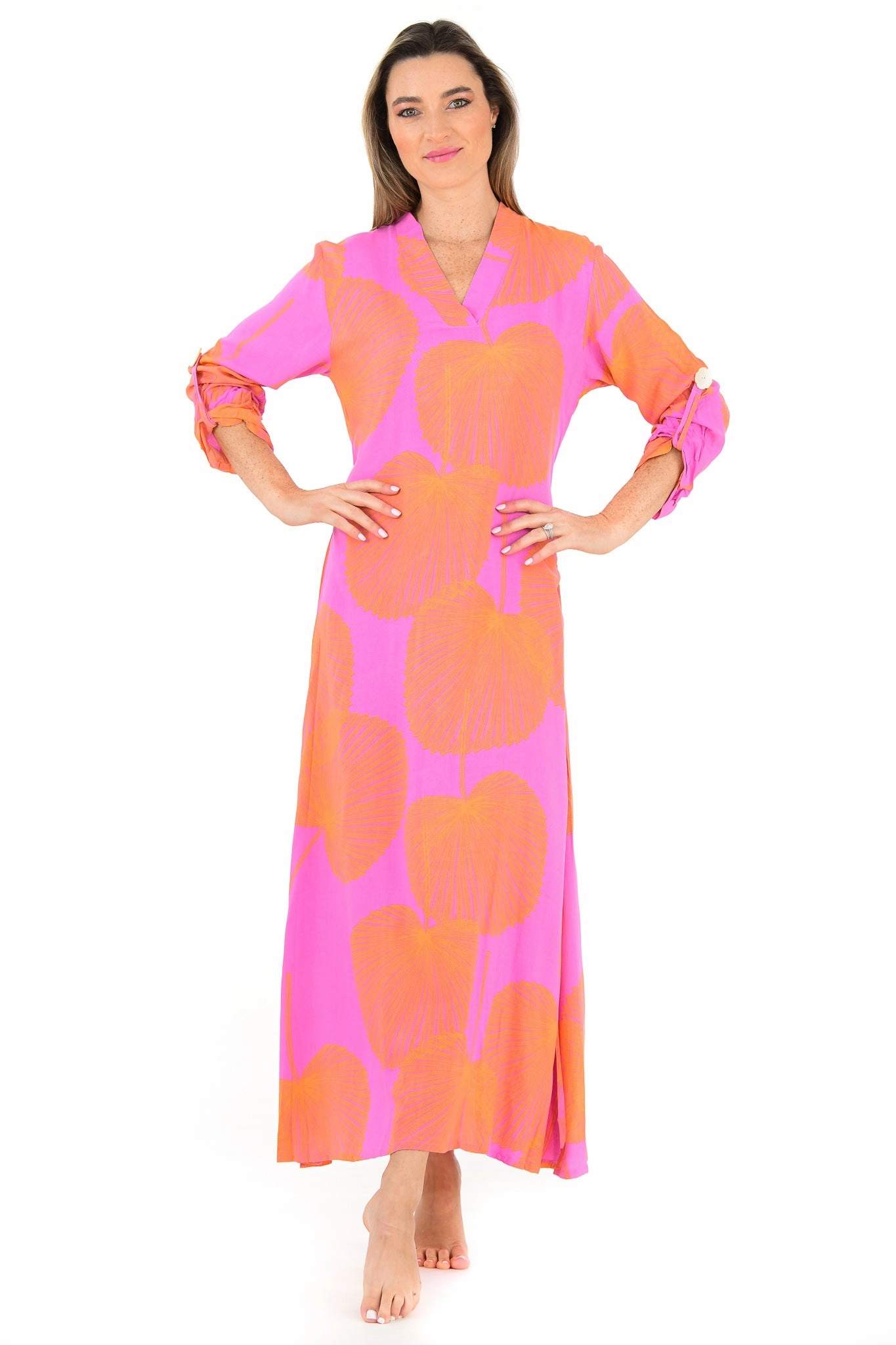 Exuma Kaftan / Magenta Fan Coral Bold Mood Soft Layering