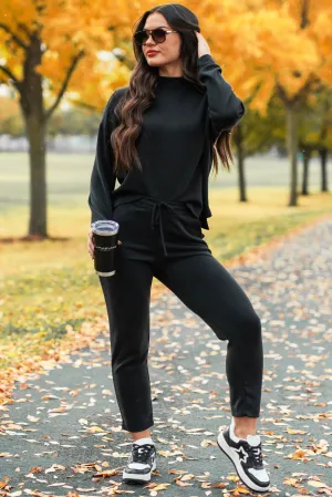 PreShrunkFabric Relaxed Sweatshirt Skyler Buttery Soft Wasabi Mint Mock Neck Top (Black)
