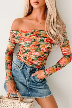 Summer Sweater Live In Color Off The Shoulder Floral Top (Multi)