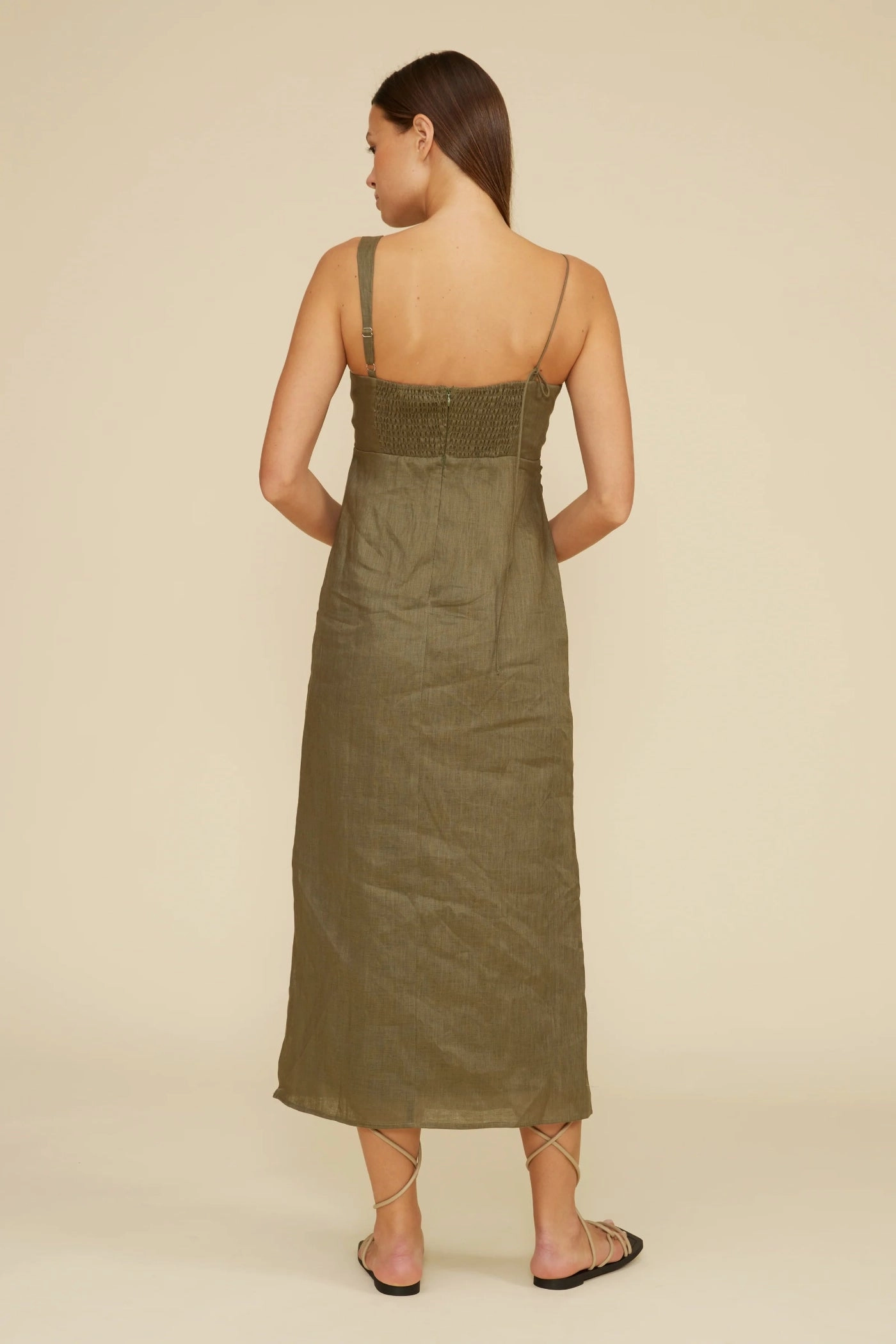 Semi Formal FALLON LINEN MIDI DRESS