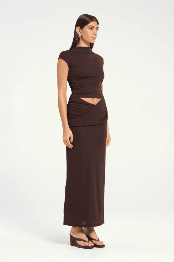 Royce Maxi Dress Chocolate Balanced Tones