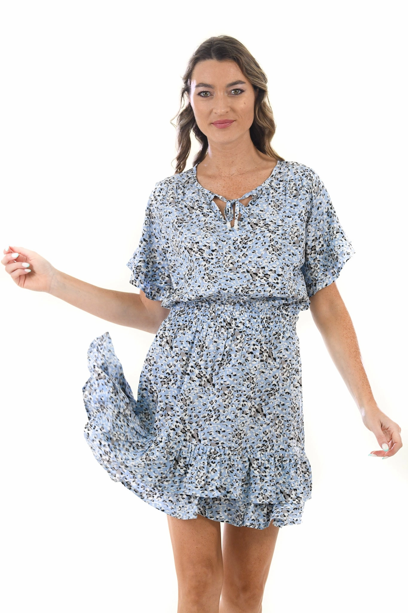 Courtney Dress / Snow Leopard Summer Air Chic Mom
