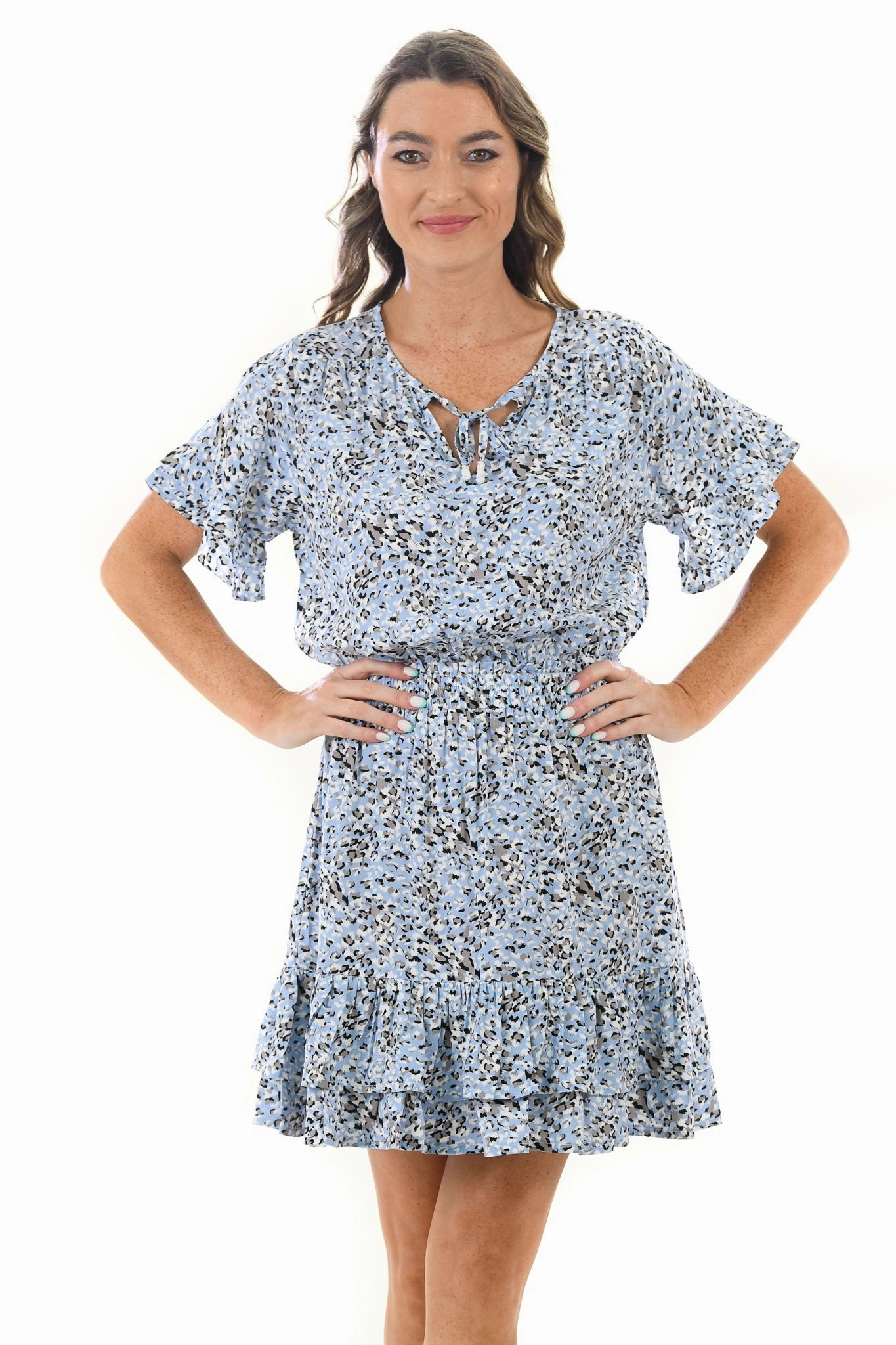 Courtney Dress / Snow Leopard Silk Shine