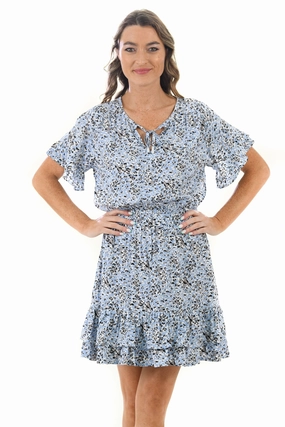 Courtney Dress / Snow Leopard Silk Shine