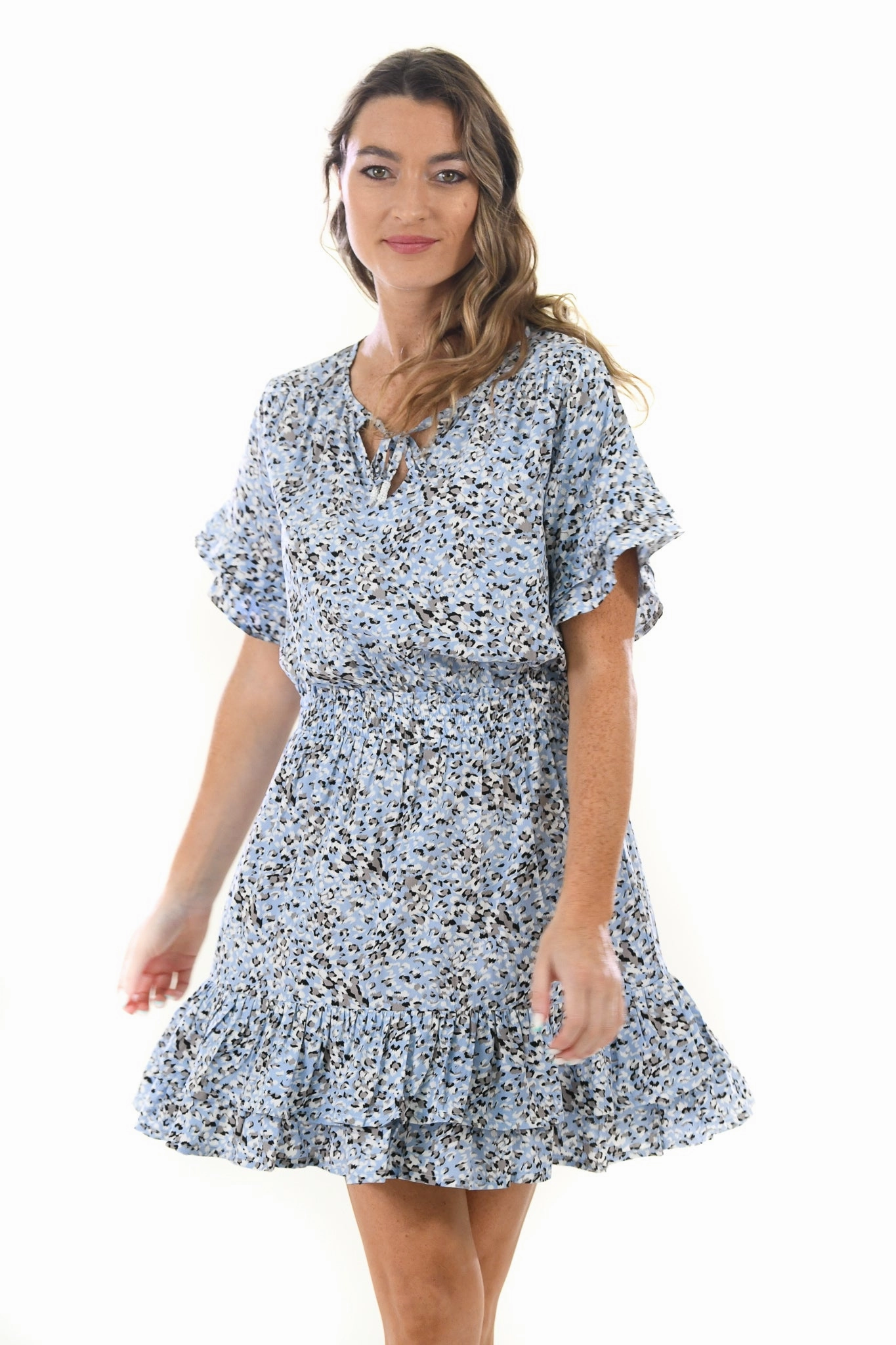 Versatile Look Nordic Plain Courtney Dress / Snow Leopard