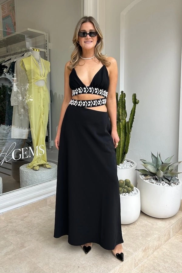 Elegant Tailoring La Playa Maxi Dress Noir