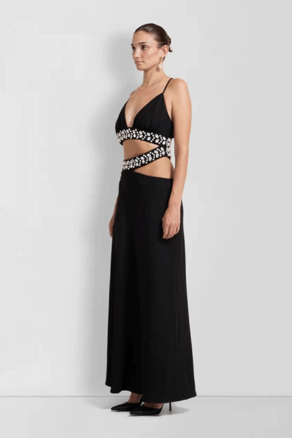 La Playa Maxi Dress Noir Casual Days Layered-Sleeve
