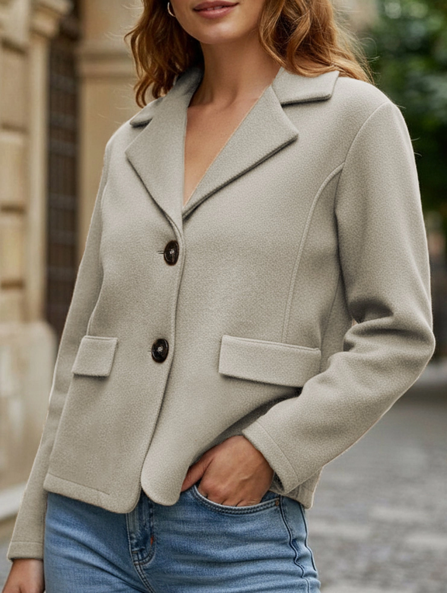 Reinforced Seams SunProtective Fashion buttoned slim lapel knitted Jackets & cardigan