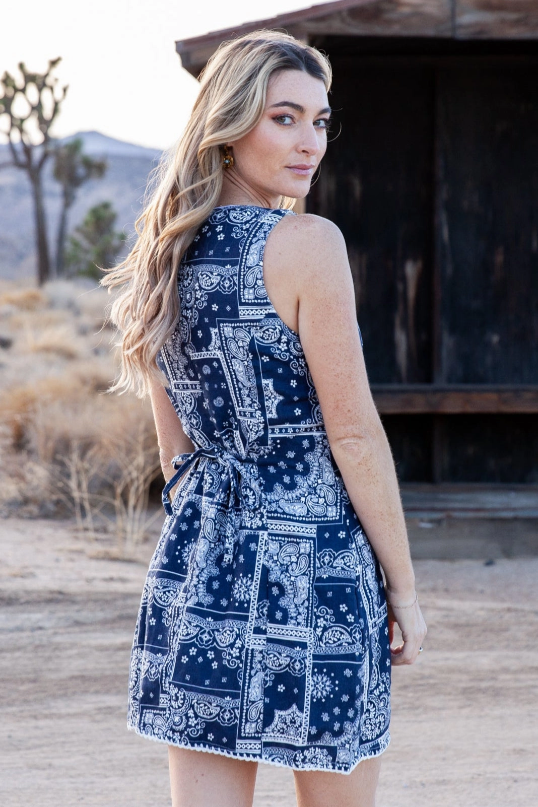 Jane Dress / Navy Bandana Easy Draping Modern Staple