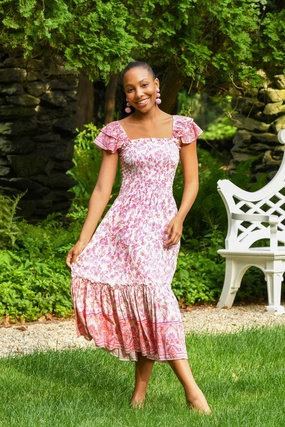 Winter Layering Vacation Vibe Matilda Dress / Rouge Floral