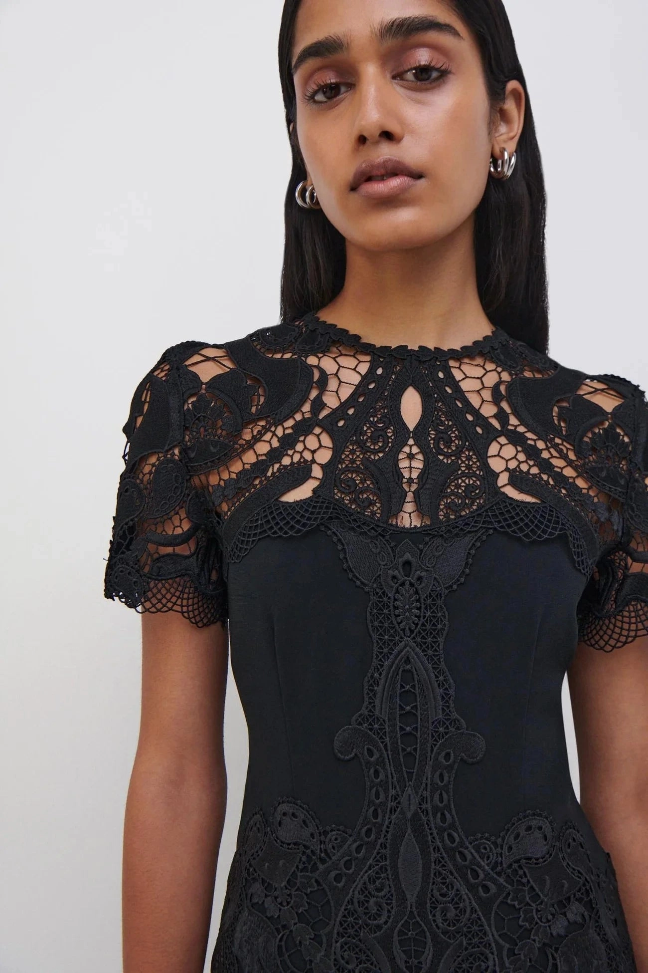 Paislee Lace Cocktail Dress Black BreathableLining