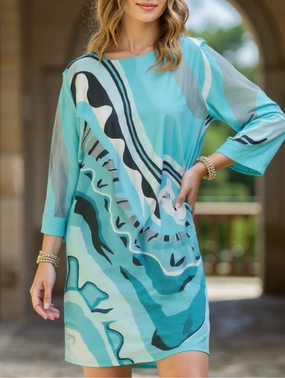 Fashionable casual round neck long sleeve dress Art Inspired Celebration Wear