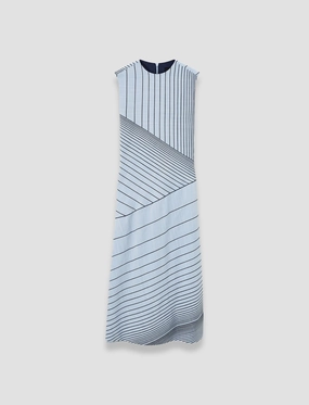 Maryse Embroidered Stripes Dress Sunset Glow