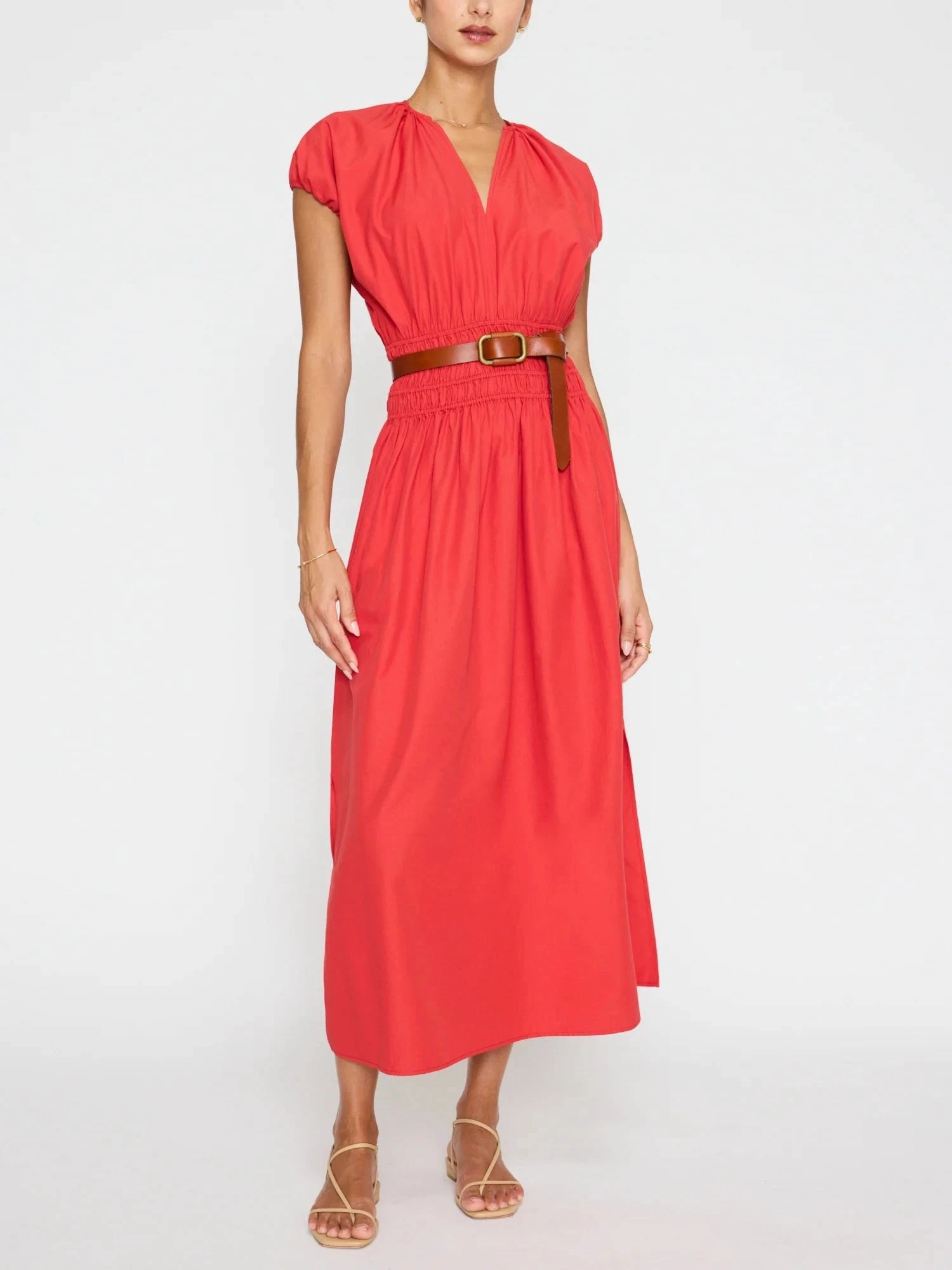 Mina Dress Poppy Drapey Fabric Pastel-Tone