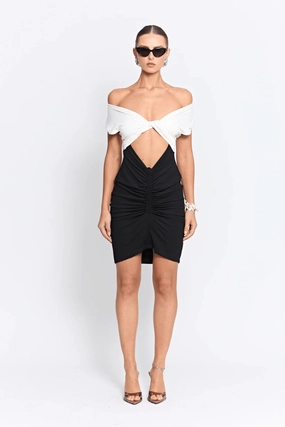 Smart and Polished Sophisticated Wear Mini Ramos Dress Two Tone