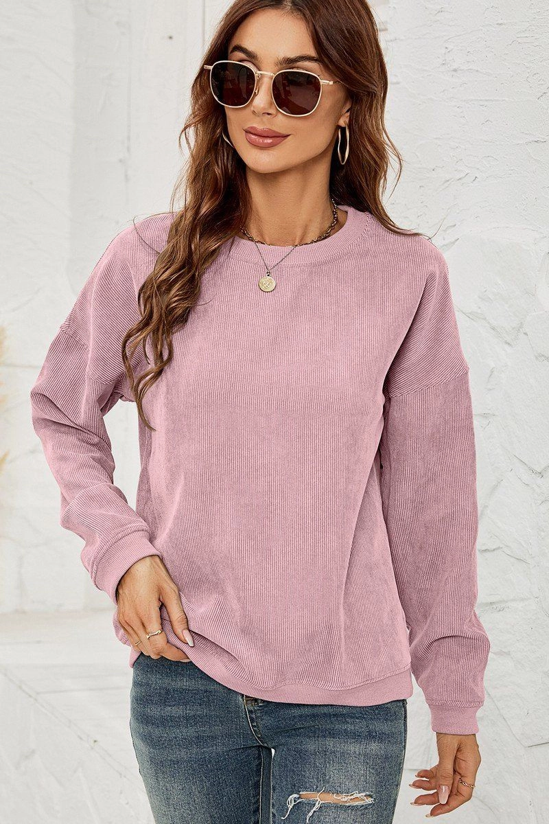 WOMEN CORDUROY ROUND NECK PULLOVER SWEATER QuickReleaseFastenings Classic Tank