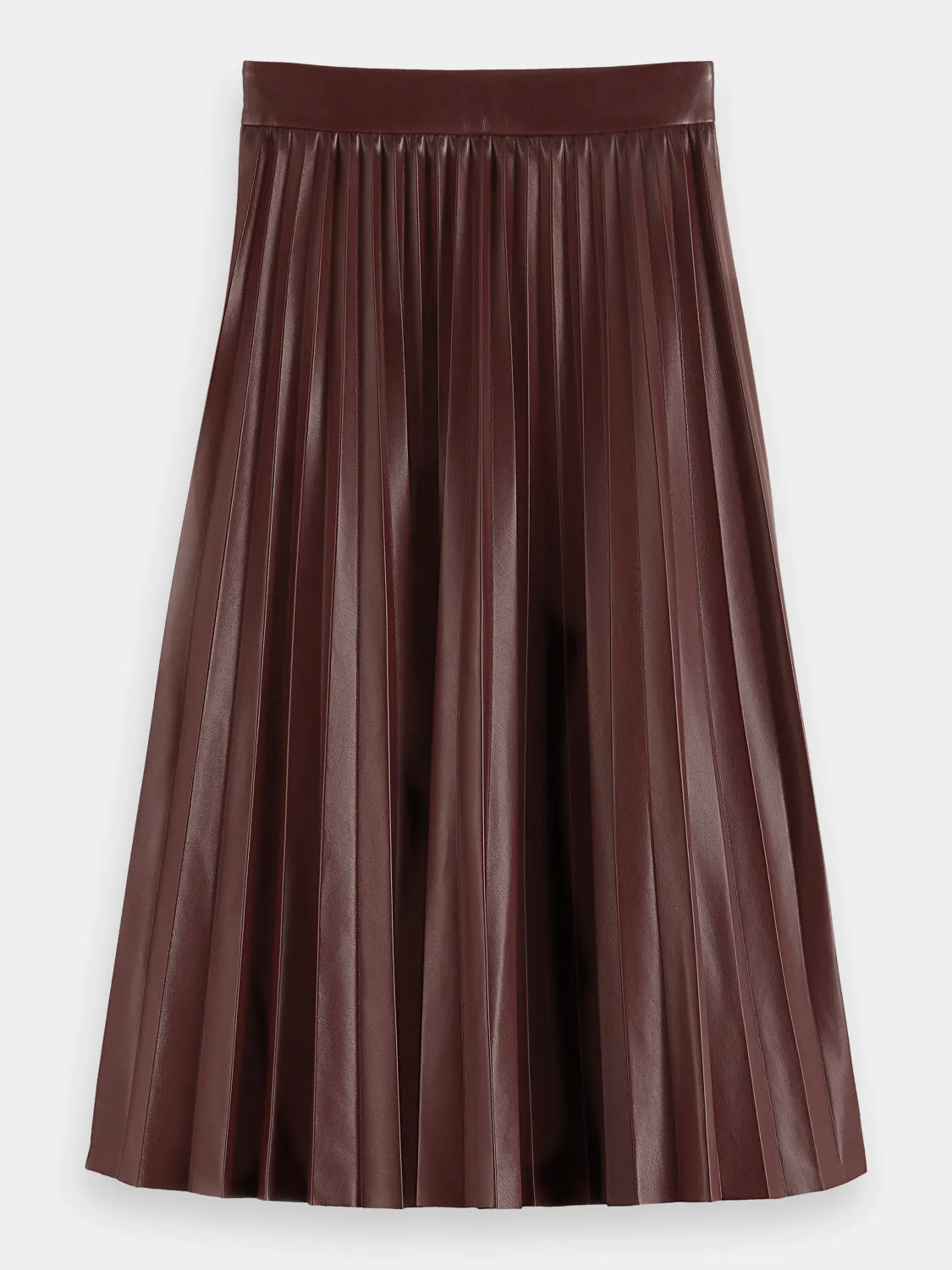 Faux leather pleated skirt