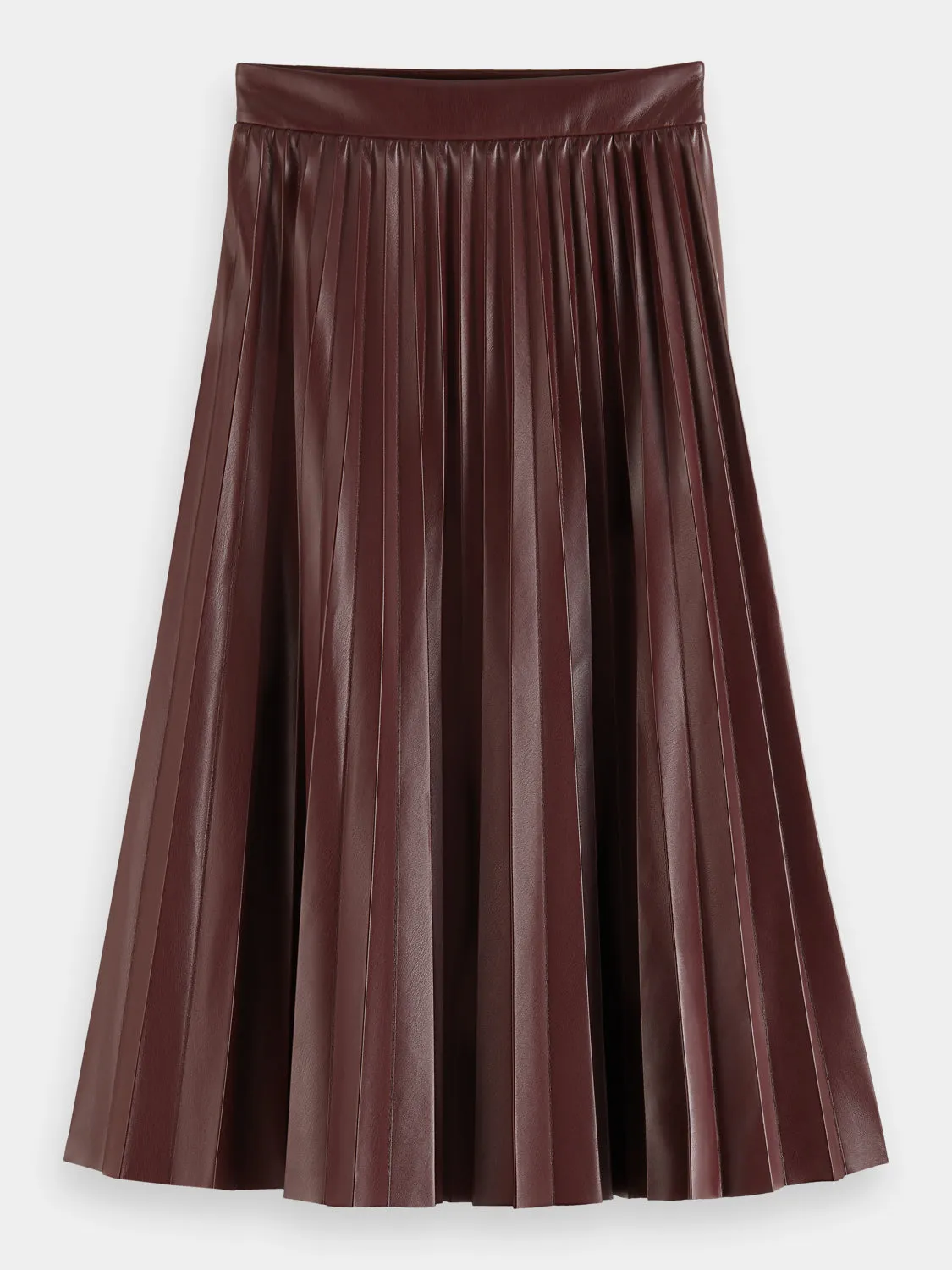 Faux leather pleated skirt