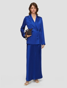 Isaak Long Silk Satin Skirt Fit Choice