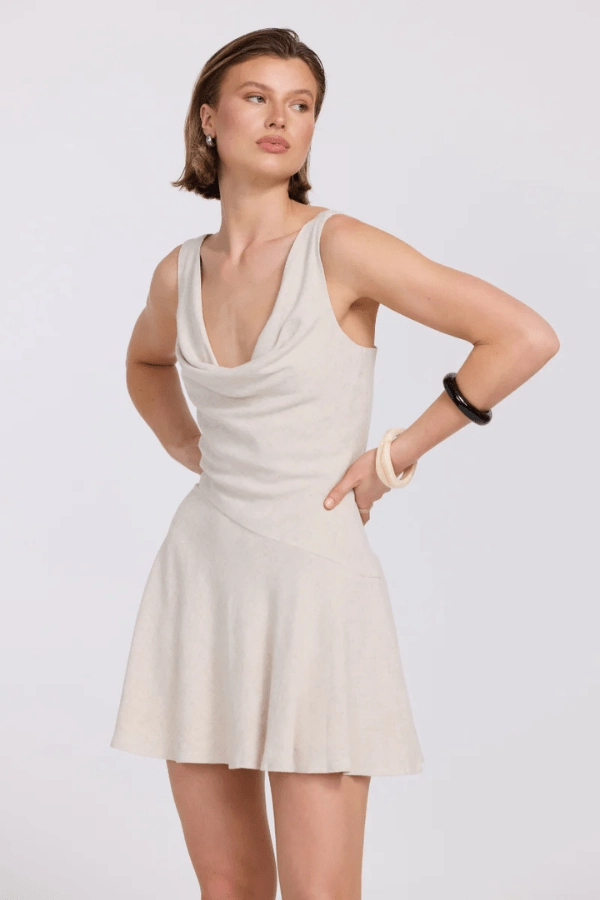 Bella Mini Dress Neutral Matte Look Year Rounder
