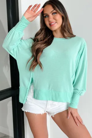 Feeling Mellow Oversized Long Sleeve Top (MInt) EcoFriendly Dye