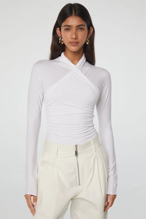 FELIX TOP Linen Blend Fabric Stretch Woven Material