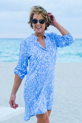 Day Tripper Dress / Periwinkle Zebra SoftTouchTexture All-Day Fit