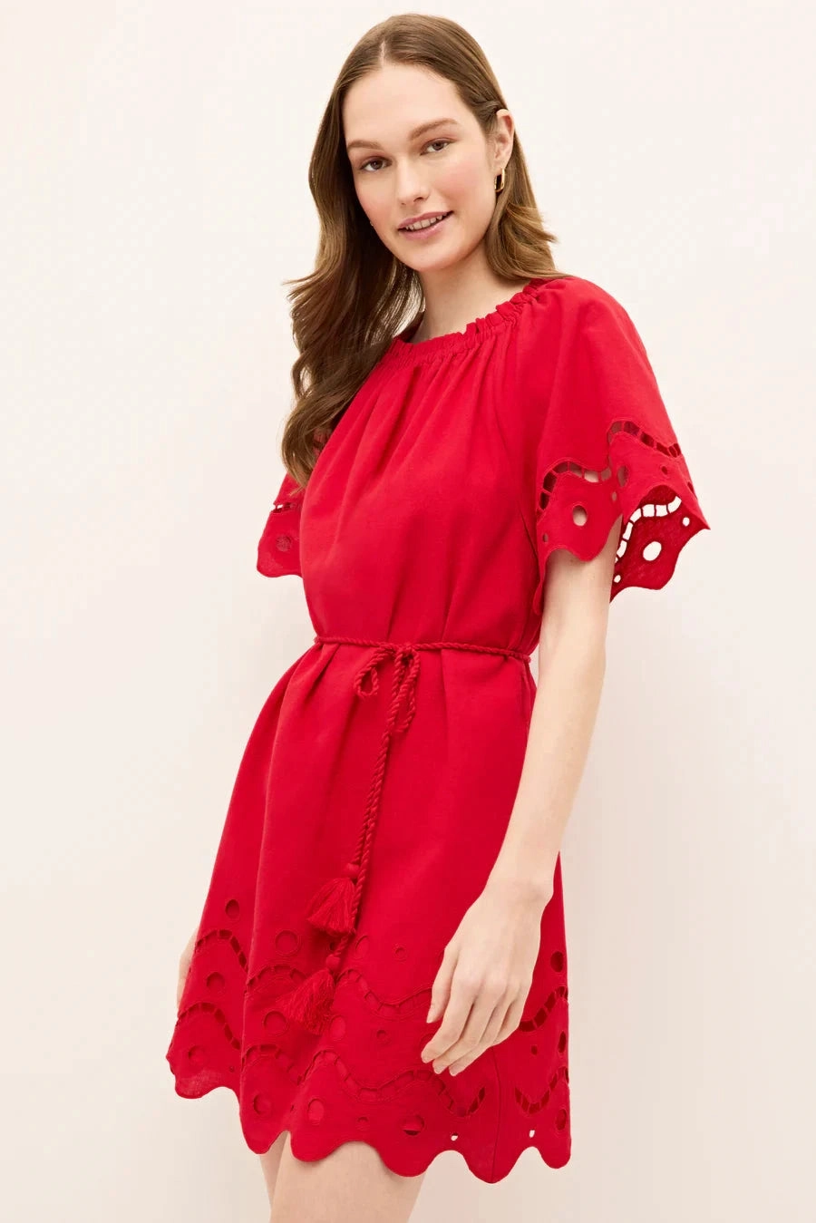 Square-Neck Romantic Bloom Tegan Dress Fresno Eyelet