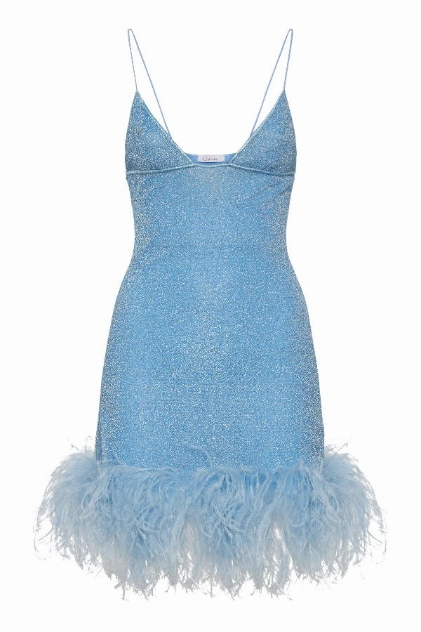 Gloss Accent Skin Touch Lumiere Plumage Short Dress Crystal