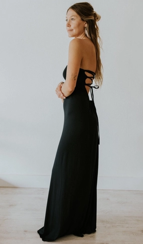 Effortless Waist Design Chill Base Nightlife Maxi Dress