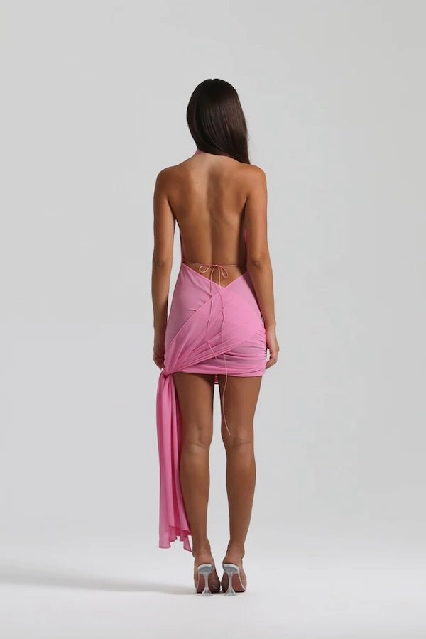 Anastasia Mini Candy Pink Calm Drape Bow-Detail