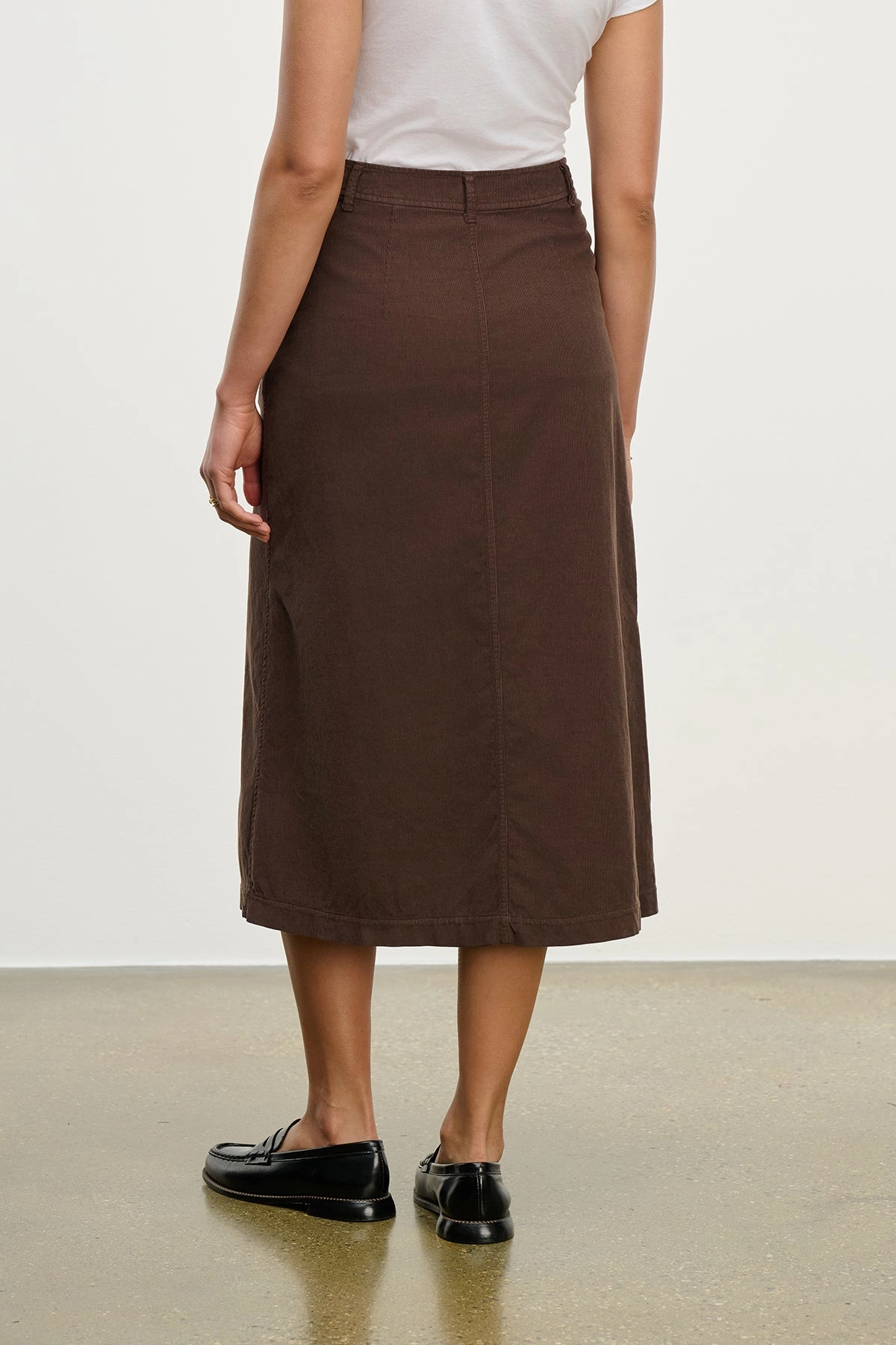 Fia Corduroy Midi Skirt in Mallard Light Comfort