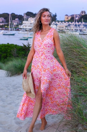 Fiji Dress / Sunset Raw-Hem