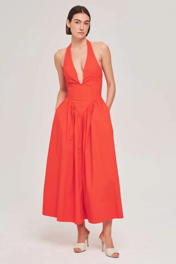 Filippa Dress Fiery Red Sleek Flow