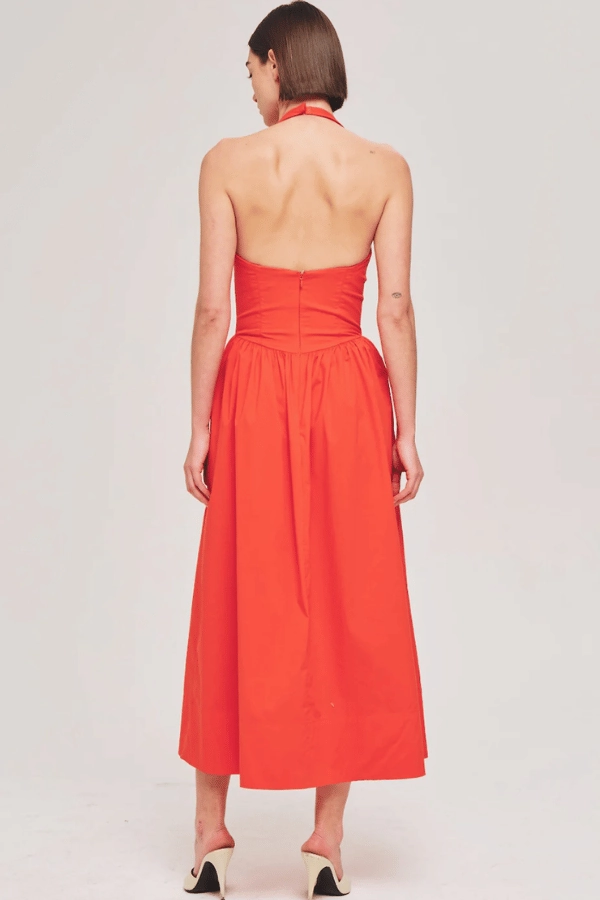 Filippa Dress Fiery Red Open-back Urban Aesthetic