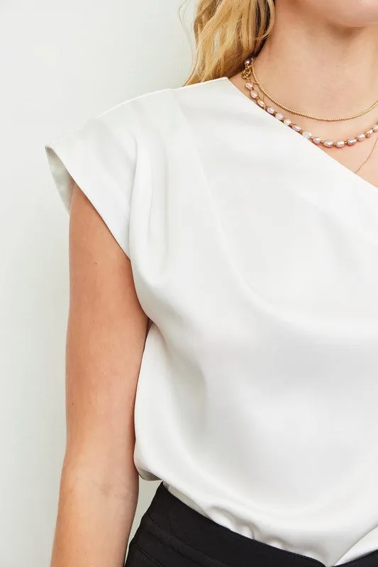 FINAL SALE!! Isabele One Shoulder Top in White