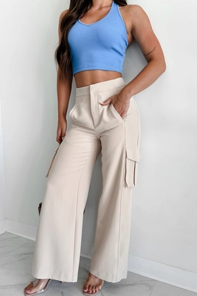 Day To Night Anti Slip Waistband Finally On Time Cargo Pants (Taupe)