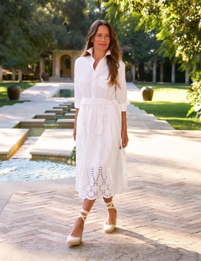 Grace Midi Eyelet Dress White urban vibe