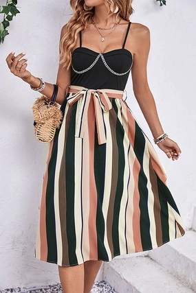 BREASTWRAP COLOR MATCHING STRAP SUSPENDER DRESS_CWDSD2895 Cool Palette