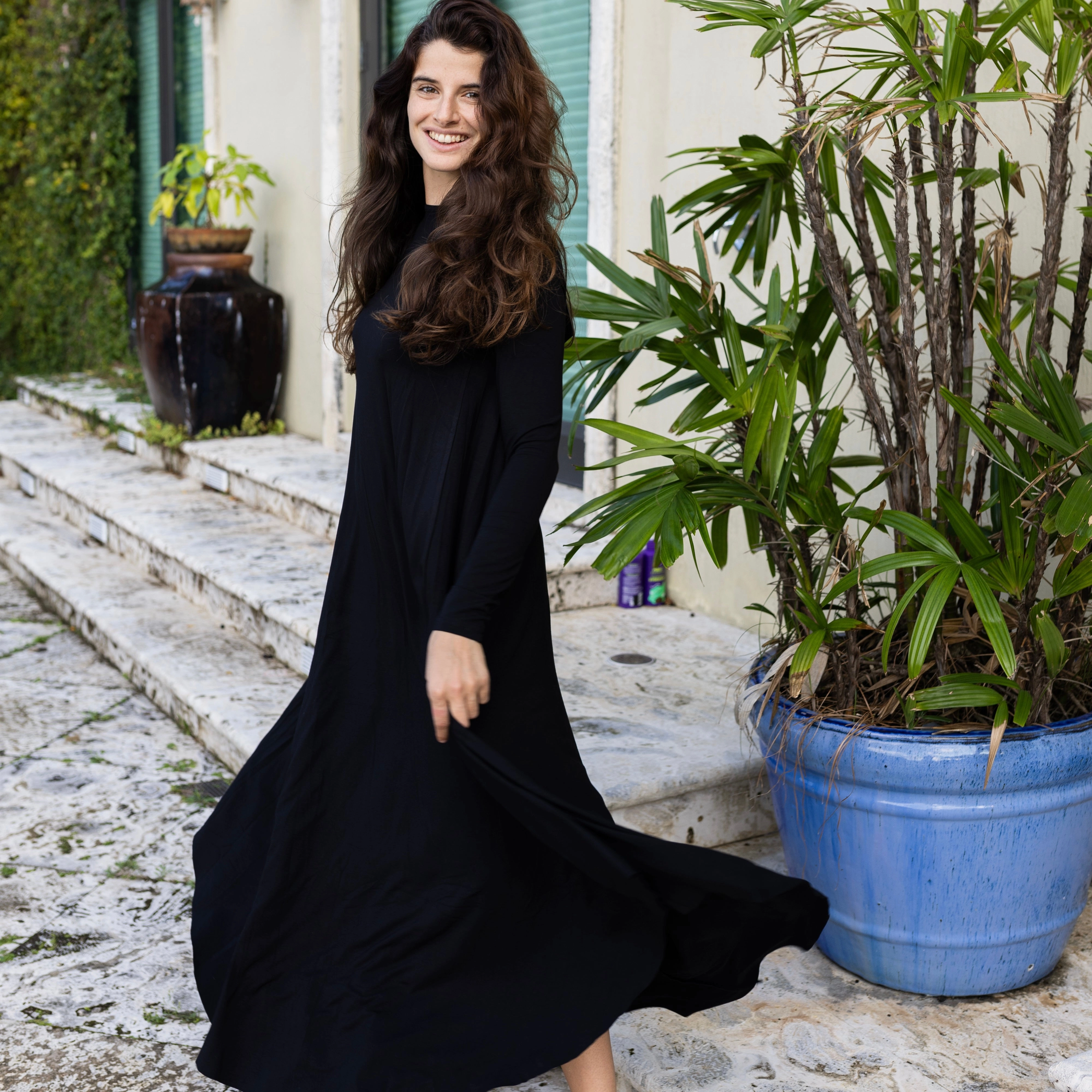 Elegant brunch outfit Midi Maxi Dress | Black