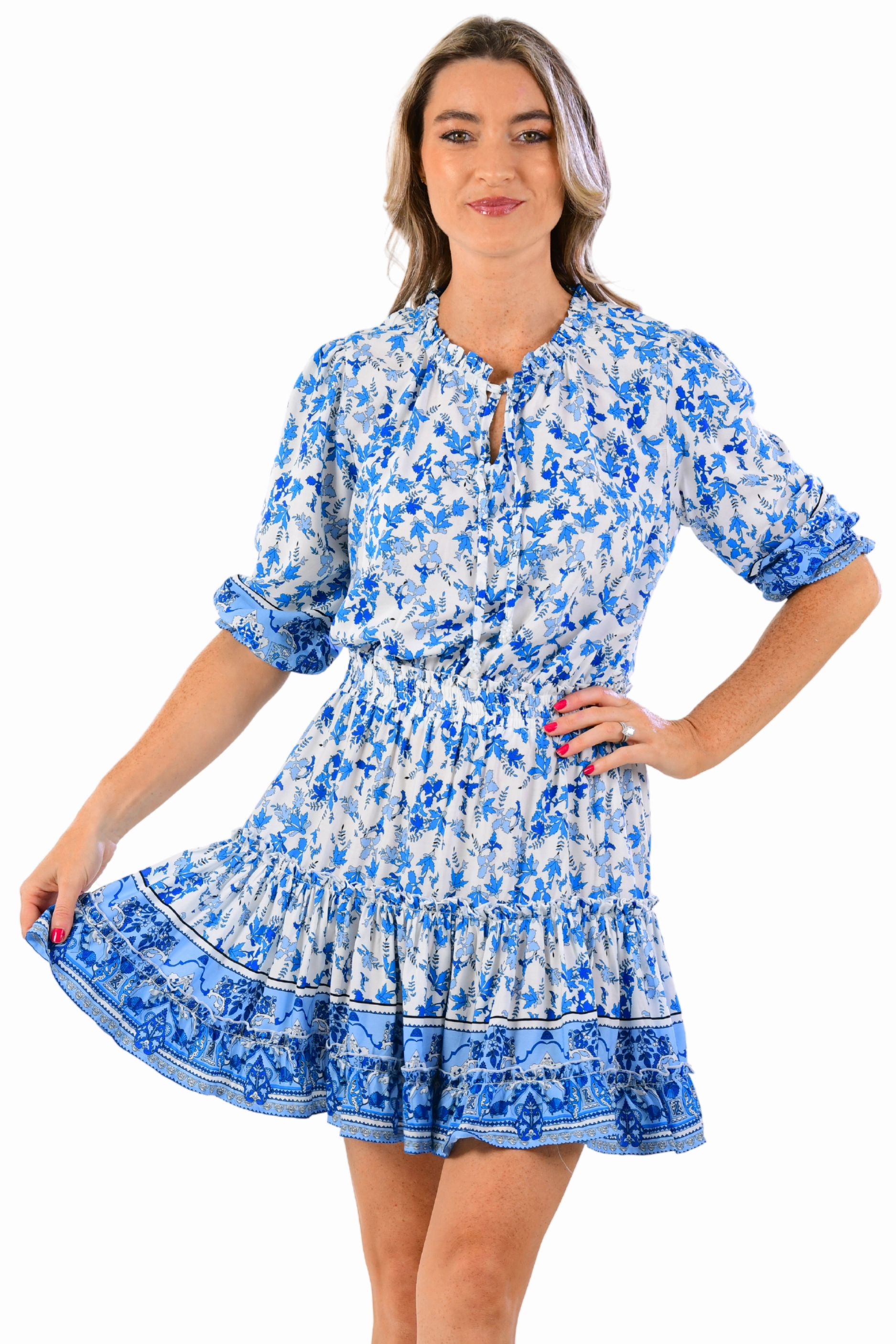 Ibiza Dress / Cobalt Floral Smart Fit Wear