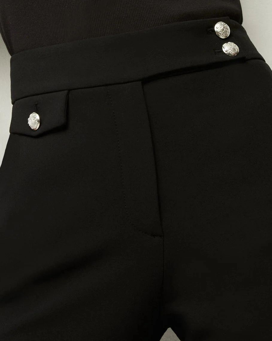 Work Friendly Moisture Management Renzo Pant Black with Silver Buttons