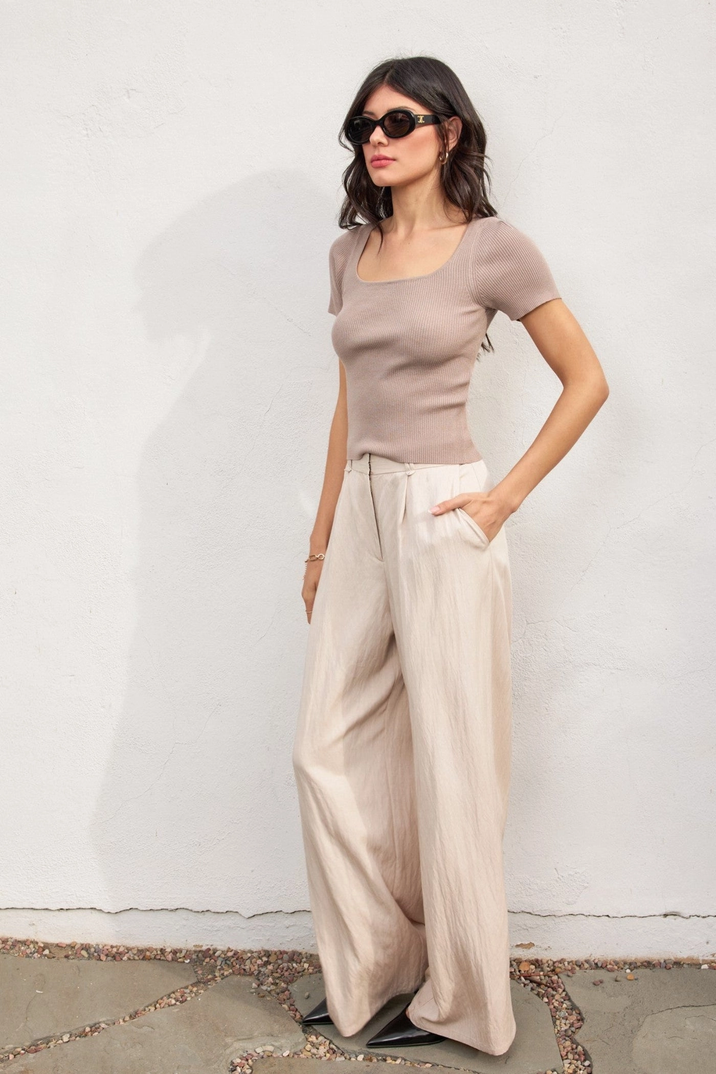 MILLIE WIDE LEG TROUSERS ElasticCuffs Lightweight Wear