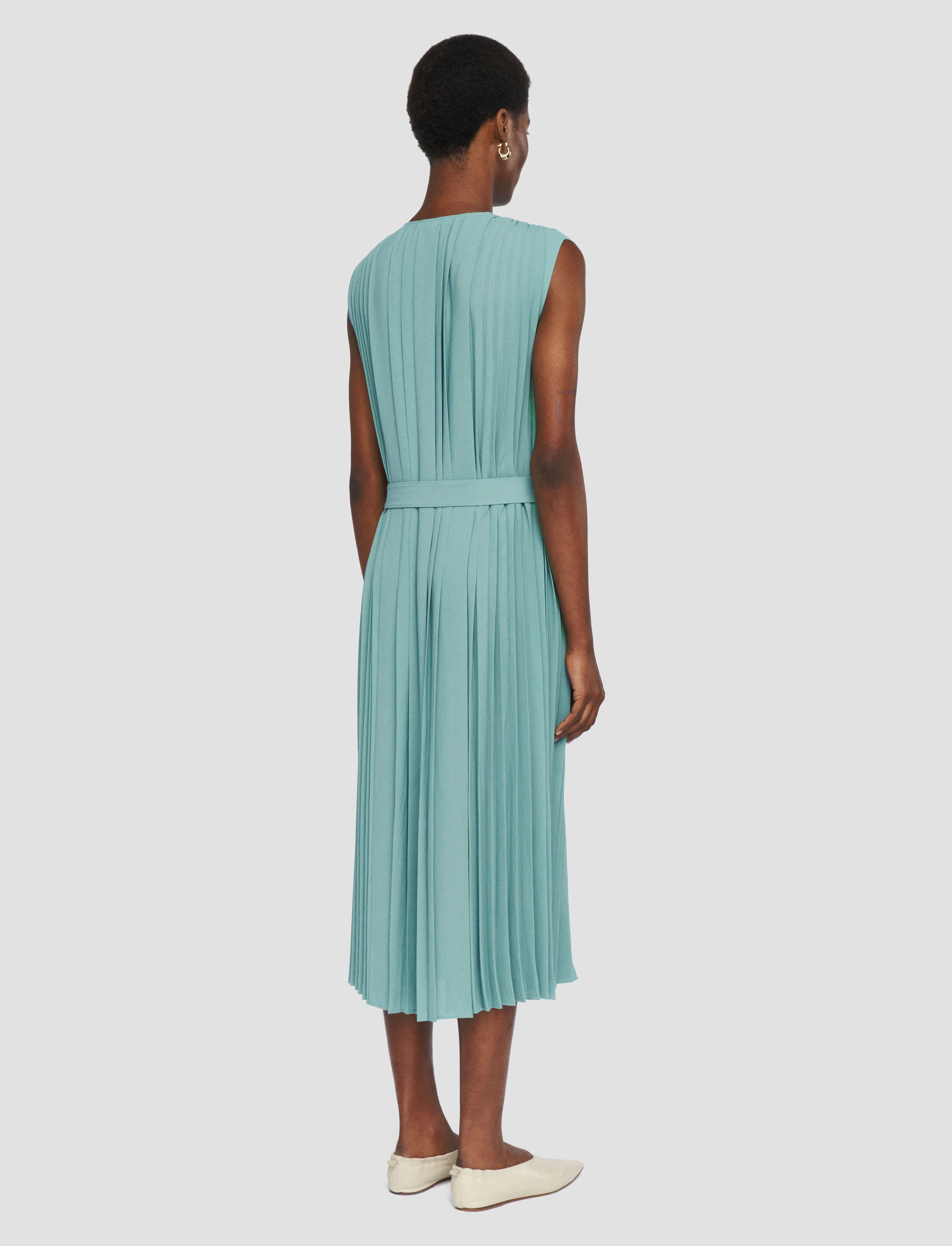 Davide Airy Pliss?? Dress Wool-Blend Delicate Lines