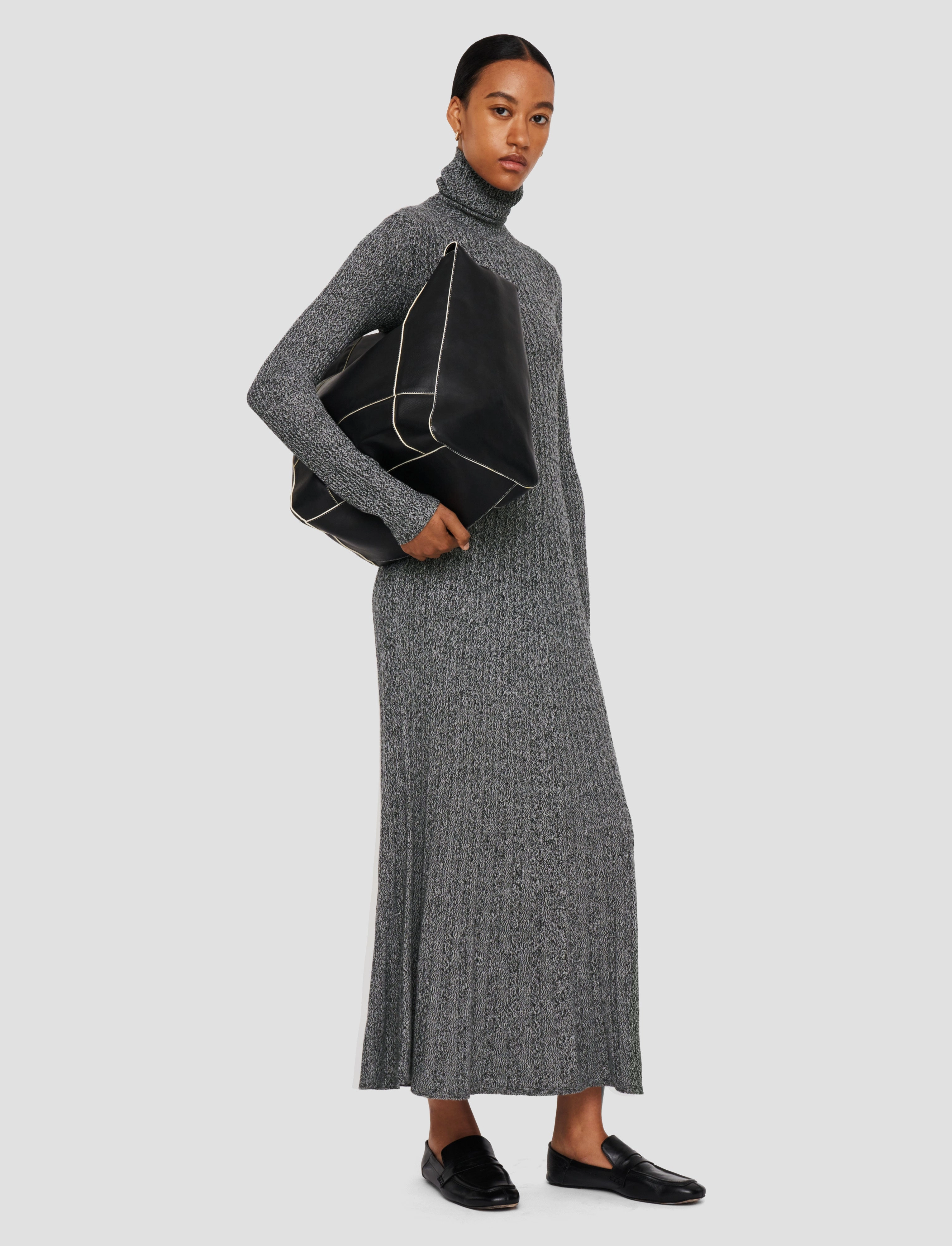 A-Line Ribbed Cable Knit Dress