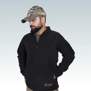 Fleece Full Zipper Black Jacket