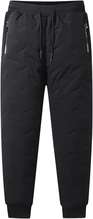Fleece Lined Pants Men Winter Warm Sweatpants Tall Heavyweight Thermal Track Pant Lounge Active Joggers with Pockets